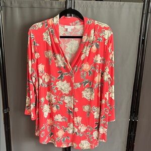 Charter Club Coral Floral Blouse